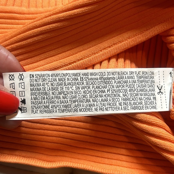 Cute orange crop top. Good condition size medium. - Picture 3 of 4